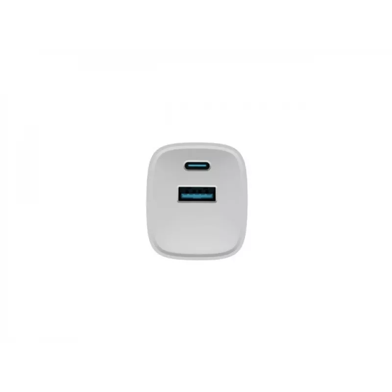 Vadu mobilās ierīces lādētājs NATEC NUC-2140, 30W, USB-C PD 3.0 + USB-A, Samsung AFC, Balts