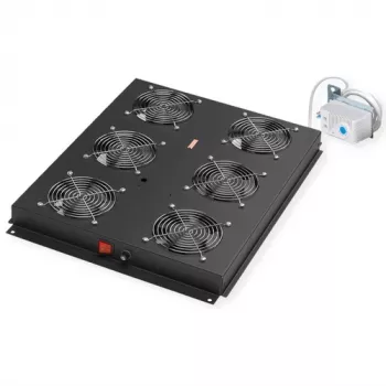 Dzesēšanas ventilators ROLINE 19 inch jumta montāžas bloks 6 ventilatori Termostats Melns