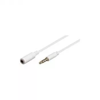 Wentronic Goobay 3,5 mm ligzdas pagarinātājs, balts, 5 m - 3,5 mm spraudnis (4 kontaktu, stereo) > 3,5 mm ligzda (4 kontaktu, stereo) (62364)