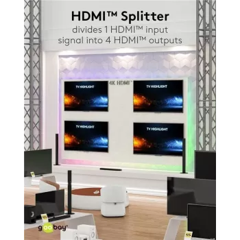 Goobay HDMI™-Sadalītājs 1 uz 4 (4K @ 60 Hz) (58483)