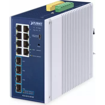 Pārvaldāmais slēdzis PLANET IP30 Industriālais L2/L4 8 Portu Gigabit Ethernet
