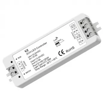V2 kontroliera uztvērējs 12-24V, 2x5A