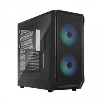 Fractal Design Focus 2 RGB Tempered Glass Mid Tower ATX datora korpuss - Melns