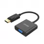 UNITEK Y-5118E DisplayPort uz VGA adapteris Melns Vīrišķais