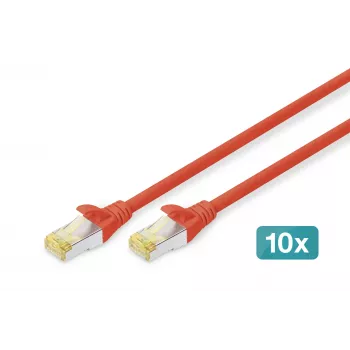 Tīkla kabelis Digitus CAT 6A S/FTP RJ-45 2m Sarkans
