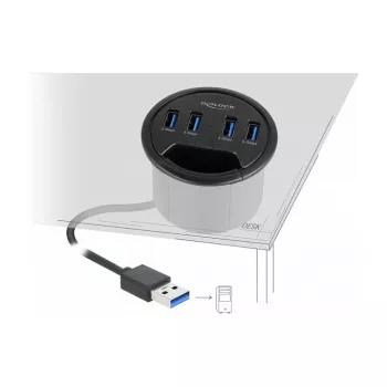 USB Hubs DeLOCK 64153 Type-A 5000 Mbit/s Melns