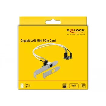 DeLOCK Mini PCIe I/O PCIe puse izmēra 1 x Gigabit LAN Low Profile - tīkla adapteris - PCIe Half Mini Card - Gigabit Ethernet x 1 (95265)