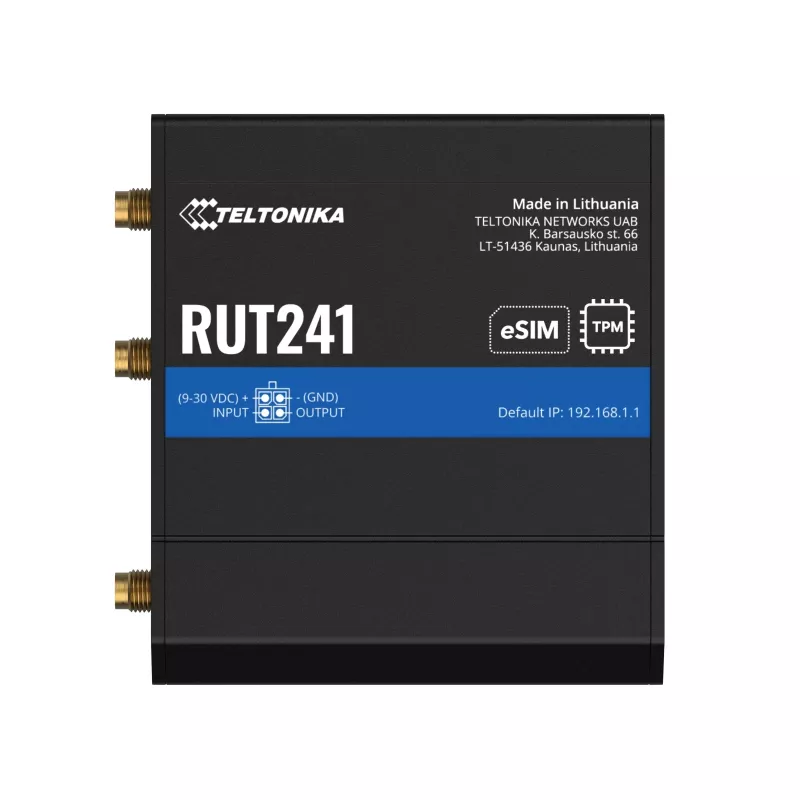 Teltonika RUT241 eSIM versija Eiropai ar ES barošanas bloku (RUT241210000)