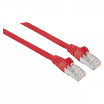Intellinet tīkla savienojuma kabelis, Cat6, 0,5m, Sarkans, Vara, S/FTP, LSOH/LSZH, PVC, RJ45, Zeltīti kontakti, Bezķēdes, Ar aizsargvāciņu, Mūža garantija