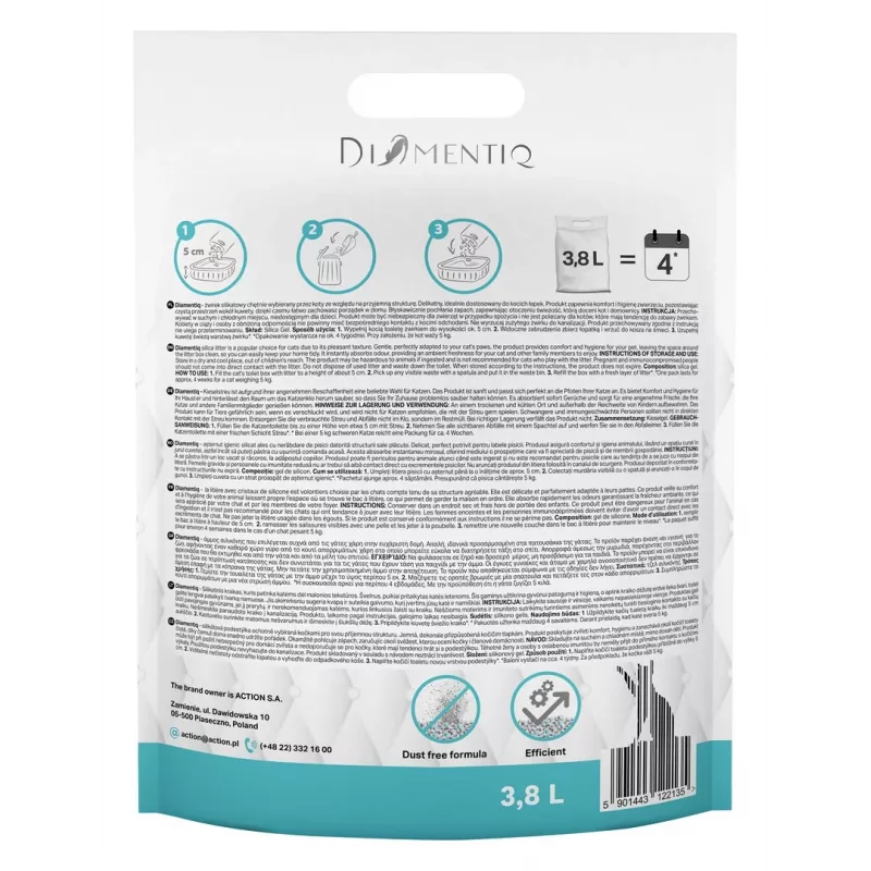 Diamentiq Ocean Breeze kaķu pakaiši, kas neveido kunkuļus, 3,8 l