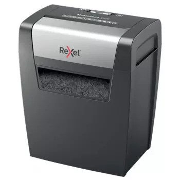 Rexel Momentum X406 papīra smalcinātājs, šķērsgriezums, P4, 4 x 28 mm, 15 L, 125 lapas, 70 dB, pogas