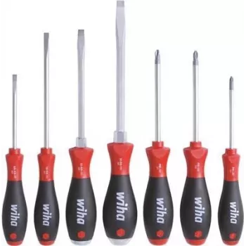 Skrūvgriežu komplekts wiha 40585 — 7 gab.: PH1, PH2, PZ2, spraudņa 4,5, 5,5, 6,5, 8 mm