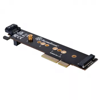 Silverstone SST-ECM28 M.2/SATA adapterkarte, PCIe 4.0, 1x M-Key, 1x SATA