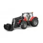 BRUDER Massey Ferguson 7624 ar frontālo iekrāvēju, sarkans, rotaļlieta traktors 1:16, 3+ gadi