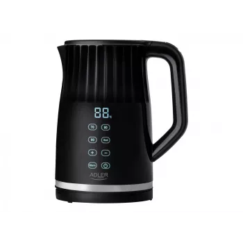 Adler AD 1350 1.7L temperatūras regulēšanas LED elektriskā tējkanna Melna