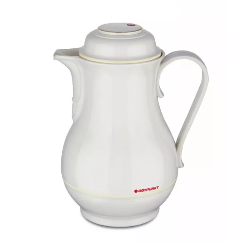 Termosa krūze ROTPUNKT 1.2 L, ziloņkaula krāsa — 24 h karstumam / 36 h aukstumam, roktura tvēriens, 199×255 mm