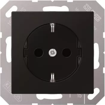 Kontaktligzda tips F Jung A 1520 BF SWM, Melns grafīts, 250 V 16 A, termoplasts, 55x55 mm