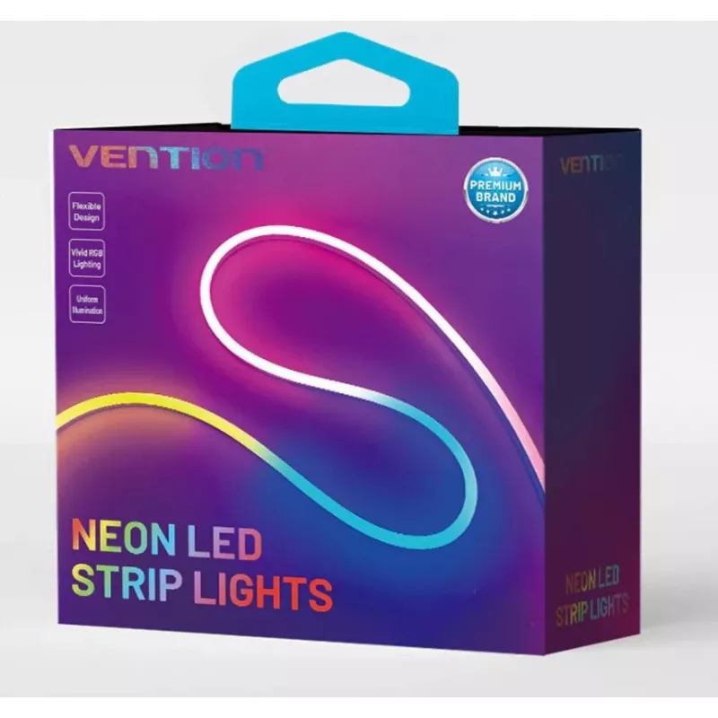 LED lente Vention PAEWH 2 m, USB 5V, RGB ar IR tālvadību, abpusēja līmlente