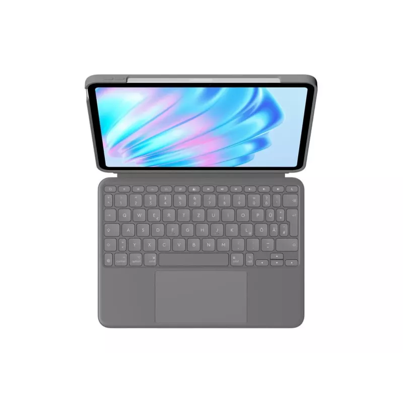 Logitech Combo Touch tastatūras maciņš iPad Air, QWERTY UK angļu, Smart Connector, pelēks
