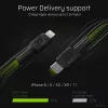 Lightning uz USB‑C kabelis Green Cell KABGC07, 1 m, melns