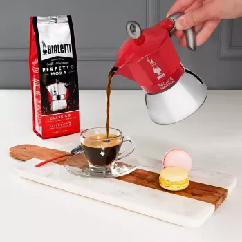 Moka kanna Bialetti Moka Induction 0.1 L Sarkanā Sudraba