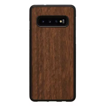 Mobilā telefona maciņš Samsung Galaxy S10, koka un polikarbonāta, melns Koala dizains, aizsargmaciņš
