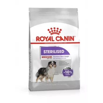 Sausā suņu barība Royal Canin Medium Sterilised Adult 12 kg — sterilizētiem vidēju šķirņu pieaugušiem suņiem, putnu gaļa, olbaltumvielas 28%, tauki 13%