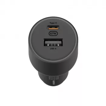 Xiaomi 67W Auto lādētājs ar USB-C un USB-A pieslēgvietām, melns