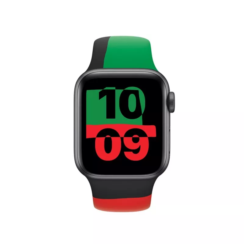 Apple 40mm Black Unity Sport Siksniņa M/L Melns Zaļš Sarkans