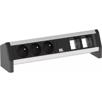 Bachmann DESK 1 strāvas pagarinātājs 3 kontaktligzdas 16 A 230 V melns