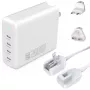 4smarts 545200 Iekštelpu AC ātrais lādētājs — 200W, 4× USB-C, 100–240V, 1.5m kabelis, Balts