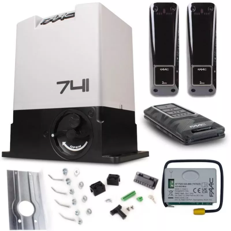 Slīdošo vārtu atvērējs FAAC Delta 3 Kit 741 — vārtiem līdz 900 kg, komplekta modelis 741