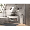 Brīvi stāvošs vannas istabas plaukts ar baltu rāmi NEL V DS BIEL POŁ — 3 plaukti, 300×300×850 mm