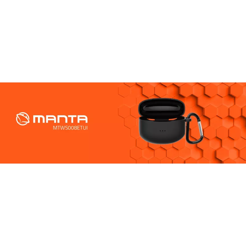 „Manta RYTMO“ silikona vāciņš TWS austiņām, melns (MTWS008ETUI)