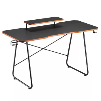 Maclean NanoRS RS170 spēļu galds ar monitora plauktu, melns