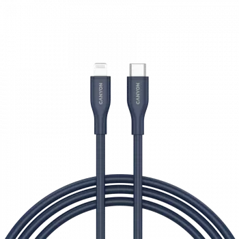 USB-C uz Lightning kabelis CANYON CLNM60 60W MFi 1 m silikona zils