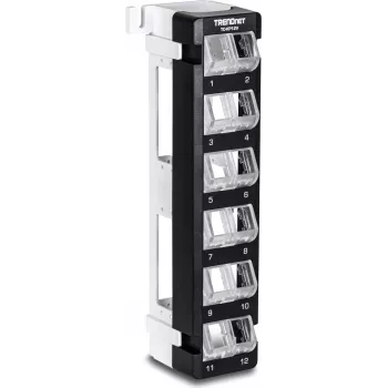 TRENDnet TC-KP12V Keystone Patch Panel 12-Port Tukšs Leņķa Sienas Montāža