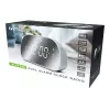 Modinātājpulkstenis Muse M-170CMR — digitālais radio pulkstenis ar 1,2 collu LED displeju, FM uztvērēju, 230V barošanu un AAA rezerves baterijām, spoguļa/baltā krāsā