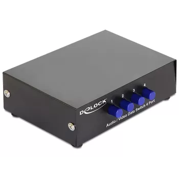 RCA slēdzis DeLOCK 87637, manuāls, 4 ieejas/1 izeja vai 1 ieeja/4 izejas