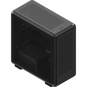 PC Midi Tower Cooler Master MasterFrame 600 Mesh — Melns, atbalsta ATX/EATX, 2x200mm priekšējie ventilatori, priekšējais/sānu ventilatoru atbalsts, 2x3.5 collu + 3x2.5 collu vietas