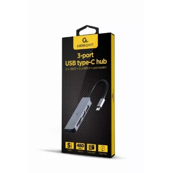 Gembird A-CM-COMBO5-02 USB-C 5-in-1 daudzportu adapteris, sudraba