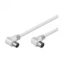 Wentronic Goobay Antenas leņķa savienojuma kabelis, balts, 2.5 m - IEC/Coax spraudnis 90° IEC/Koax ligzda 90° (11521)