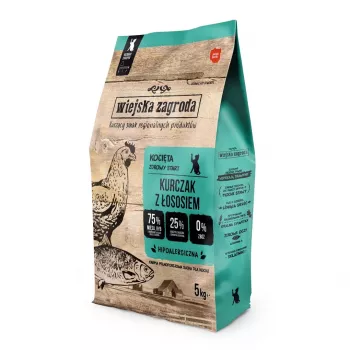Sausā barība kaķēniem wiejskazagroda Kittens Chicken with Salmon 5 kg
