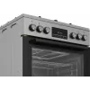 Brīvi stāvoša gāzes-elektriskā plīts BEKO FBM62330GXTN 60 cm, 4 gāzes degļu virsma, 72 L elektriskā cepeškrāsns, energoklase A