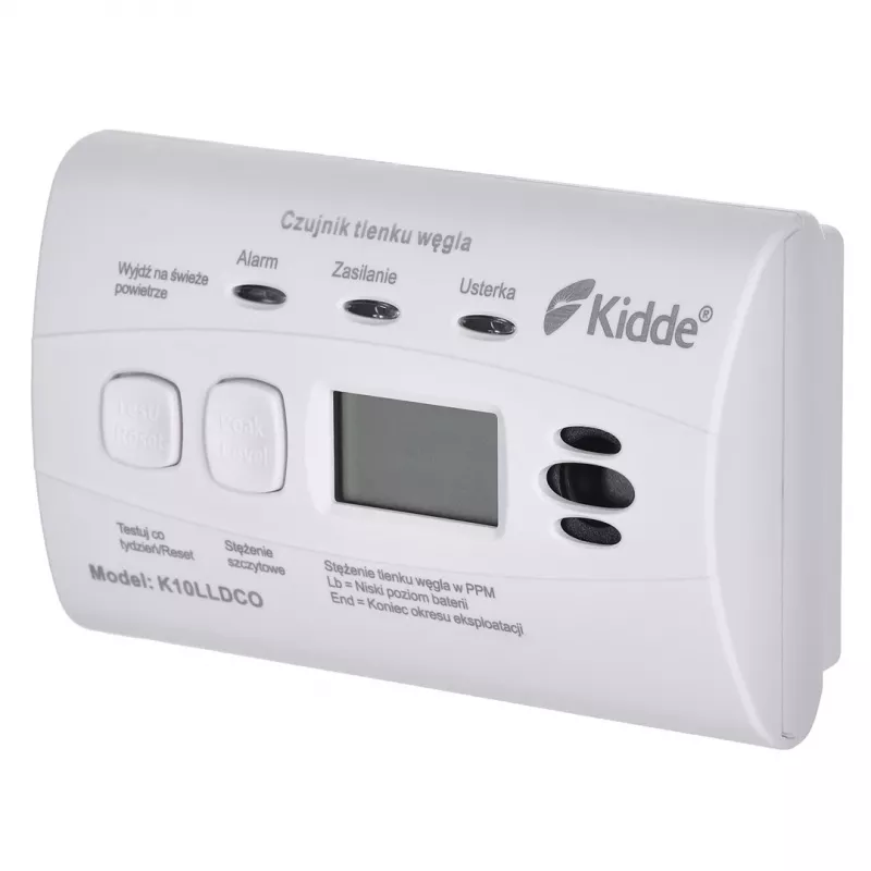 K10LLDCO Kidde oglekļa monoksīda detektors ar LCD displeju un 10 gadu akumulatoru
