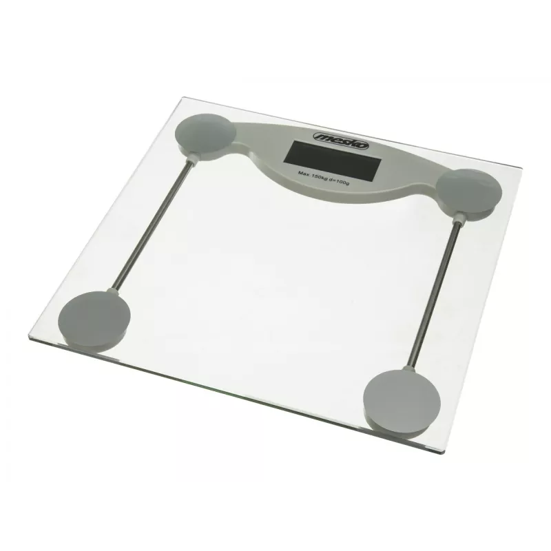 Elektroniskie personīgie svari Mesko MS 8137 — 150 kg, 100 g precizitāte, balts/caurspīdīgs