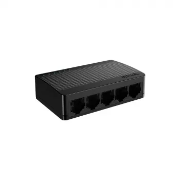 Tīkla slēdzis TENDA SG105M — 5 portu Gigabit Ethernet (10/100/1000), melns, darbvirsmas/sienas montāža