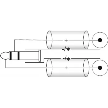 Adaptera kabelis Omnitronic 3.5 mm ligzda uz 2x RCA, 90° spraudnis, 0.5 m