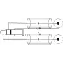 Adaptera kabelis Omnitronic 3.5 mm ligzda uz 2x RCA, 90° spraudnis, 0.5 m