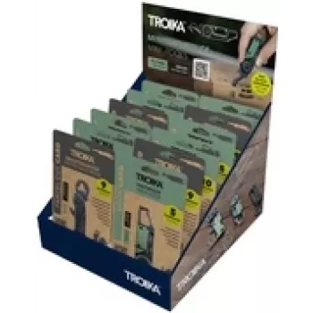 TROIKA Mini Tool Display CD156 — 12 mini daudzfunkcionālu instrumentu komplekts